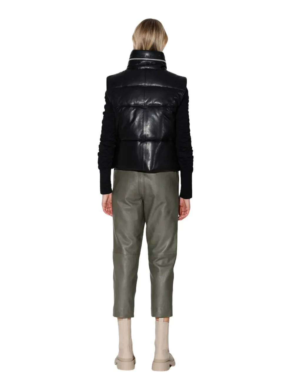 Soft Luxe Puffer Leather Vest
