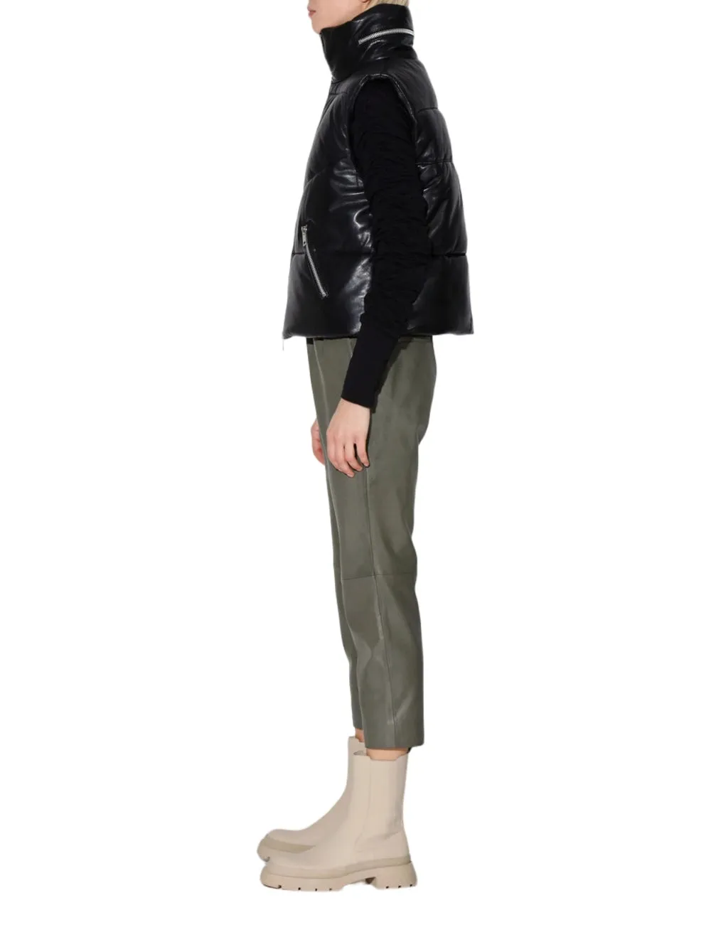 Soft Luxe Puffer Leather Vest