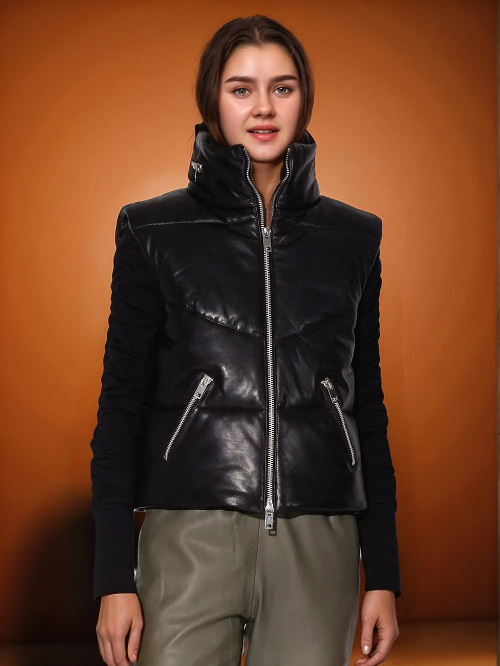 Soft Luxe Puffer Leather Vest