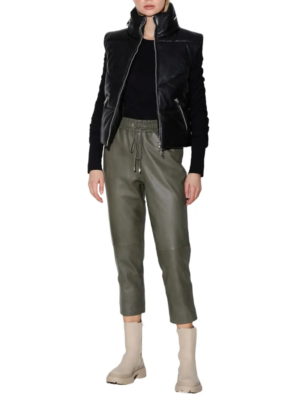 Soft Luxe Puffer Leather Vest
