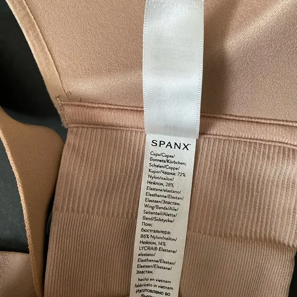 SPANX® Bra-llelujah!® Wireless Bra, Women’s size 34D Lightly Lined, tan color.