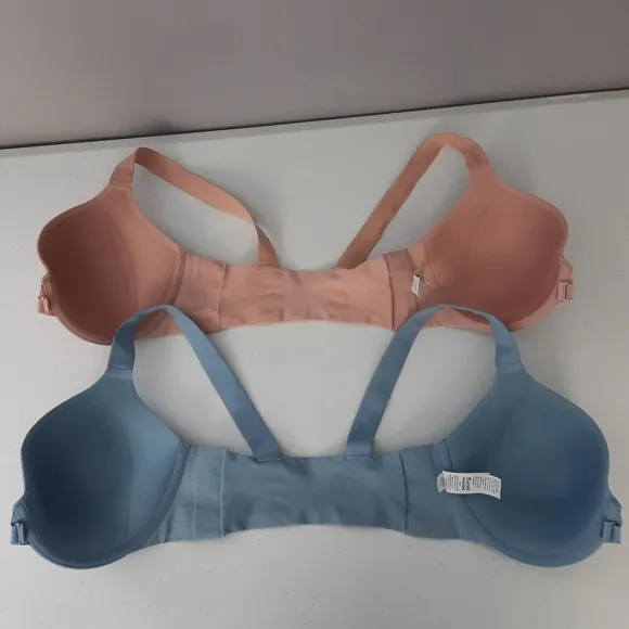 Spanx Brallelujah Lightly Lined Full Coverage Bra Bundle Pink and Blue 34DD