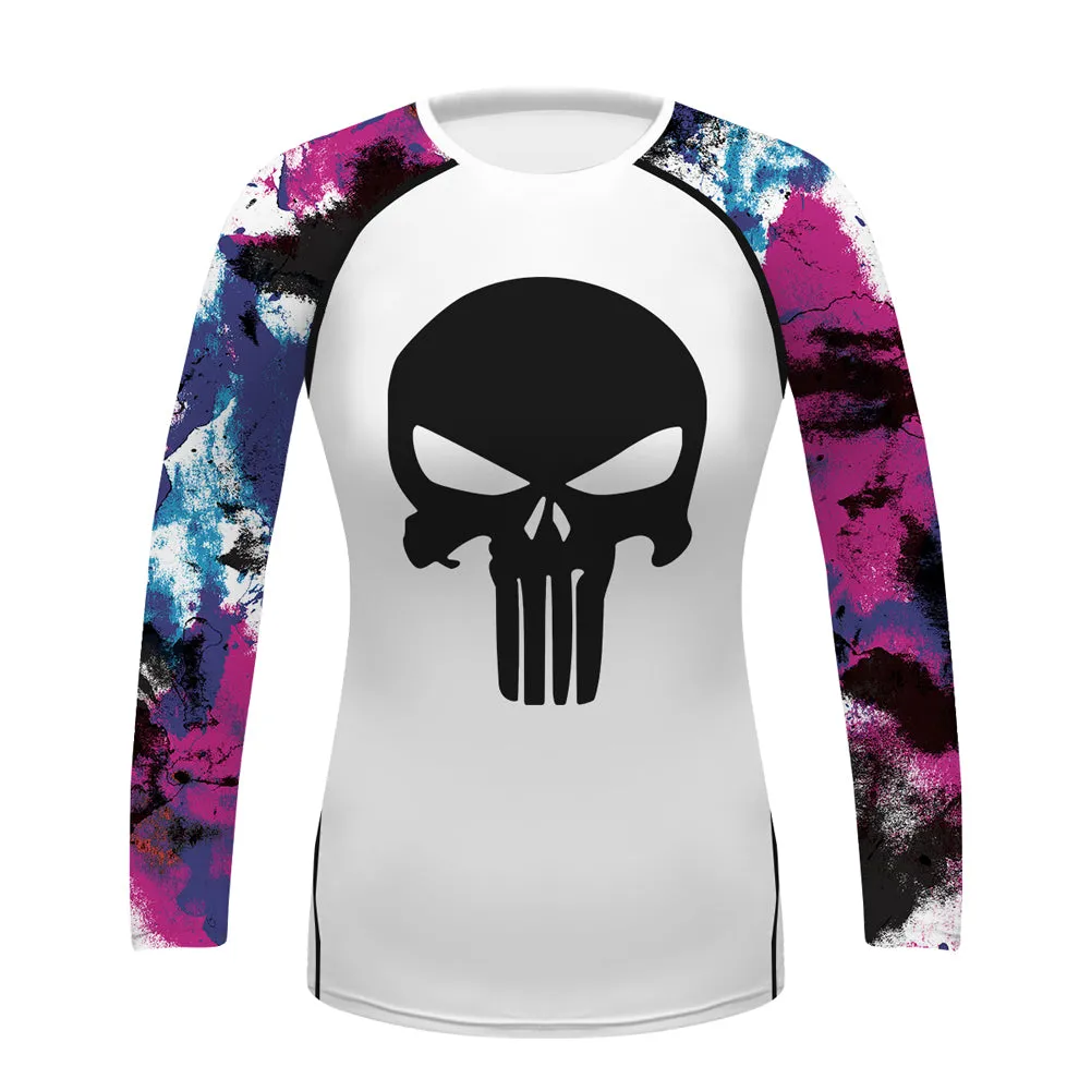 THE BONES SKULL BJJ RASH GUARD FOR WOMEN