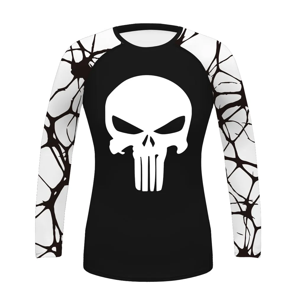 THE BONES SKULL BJJ RASH GUARD FOR WOMEN