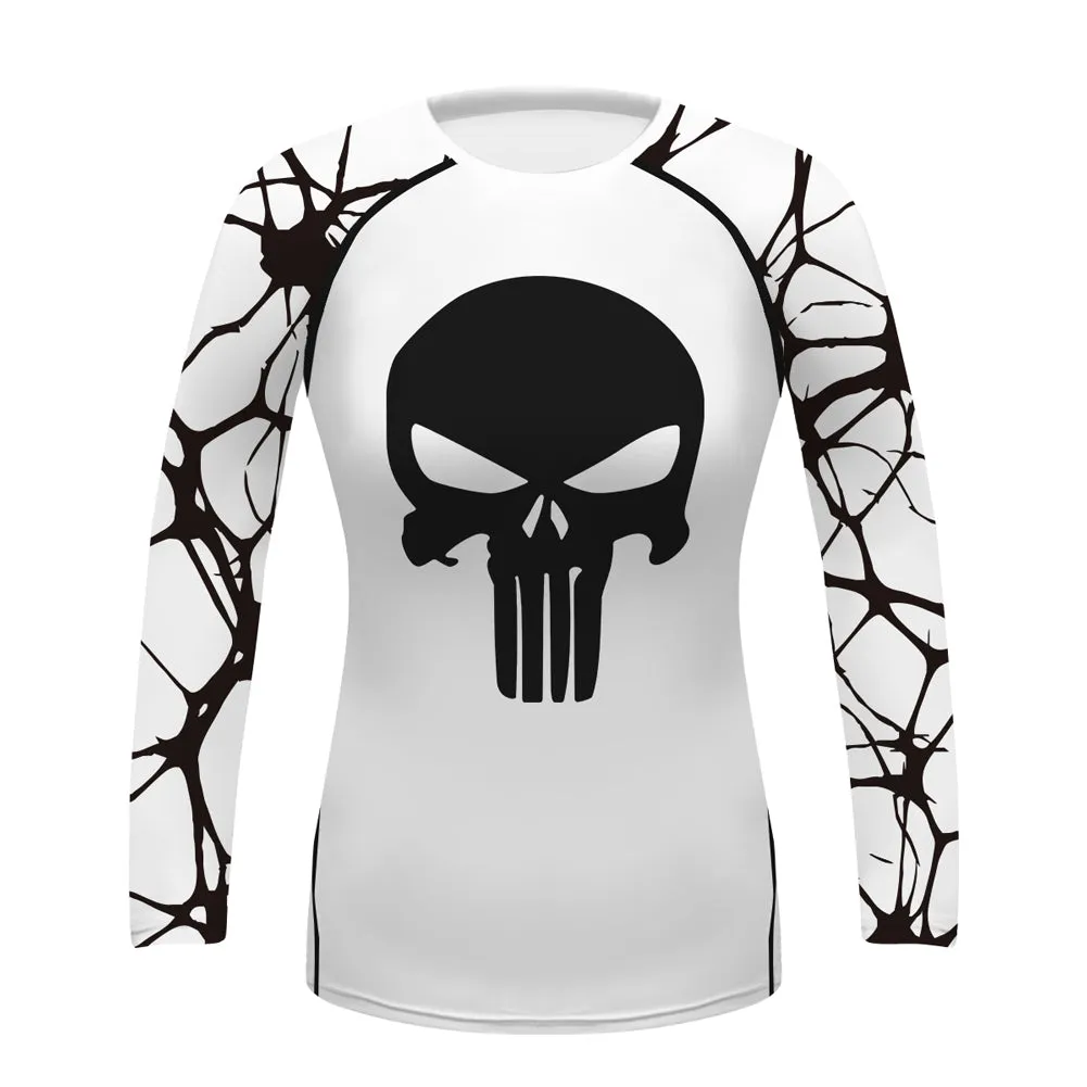 THE BONES SKULL BJJ RASH GUARD FOR WOMEN