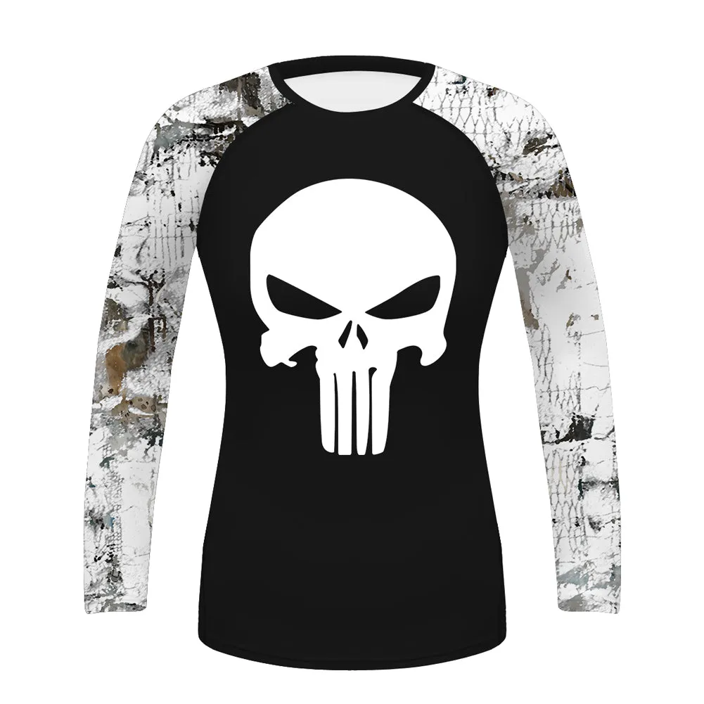 THE BONES SKULL BJJ RASH GUARD FOR WOMEN