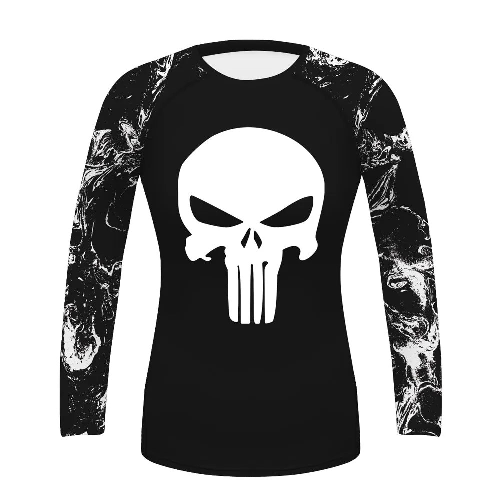THE BONES SKULL BJJ RASH GUARD FOR WOMEN