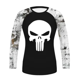 THE BONES SKULL BJJ RASH GUARD FOR WOMEN