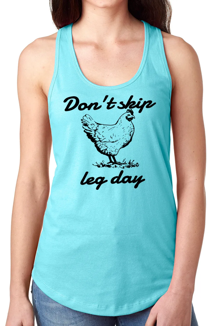 Think Out Loud Apparel Don't Skip Leg Day Funny Gym Tank Top Fitness Apparel Humor