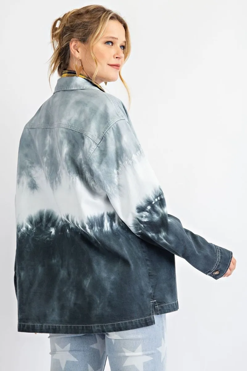 TIE DYE WASHED LOOSE FIT SHIRT JACKET