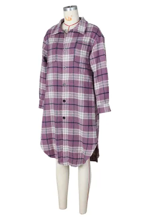 TK0235 Plaid Long Shirt