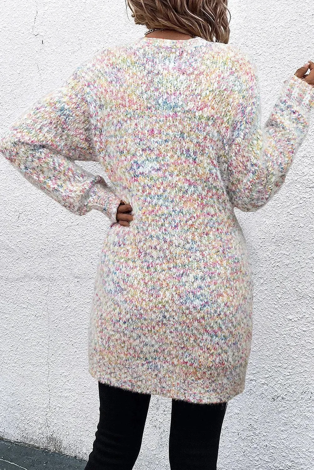 Trendy Pocketed Open Front Long Sleeve Cardigan