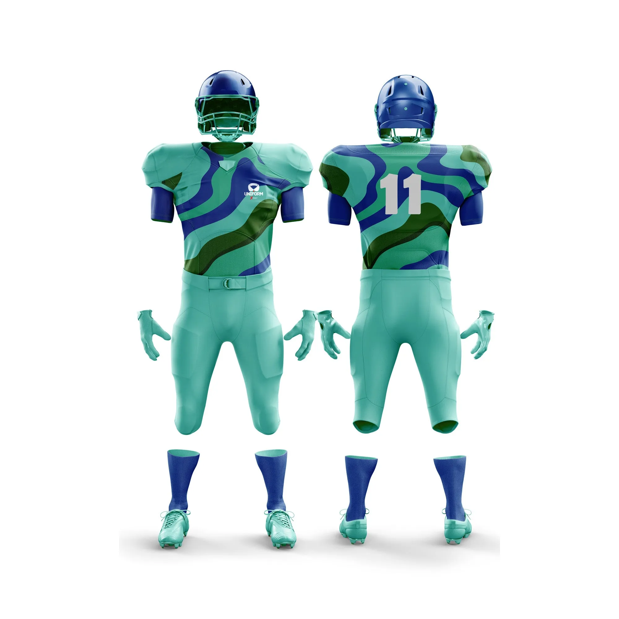 Uniform Xpert American Football Uniform: Premium Performance Gear for Athletes in USA, UK, Canada, featuring Moisture-Wicking Technology, Reinforced Seams, and Sleek Design.