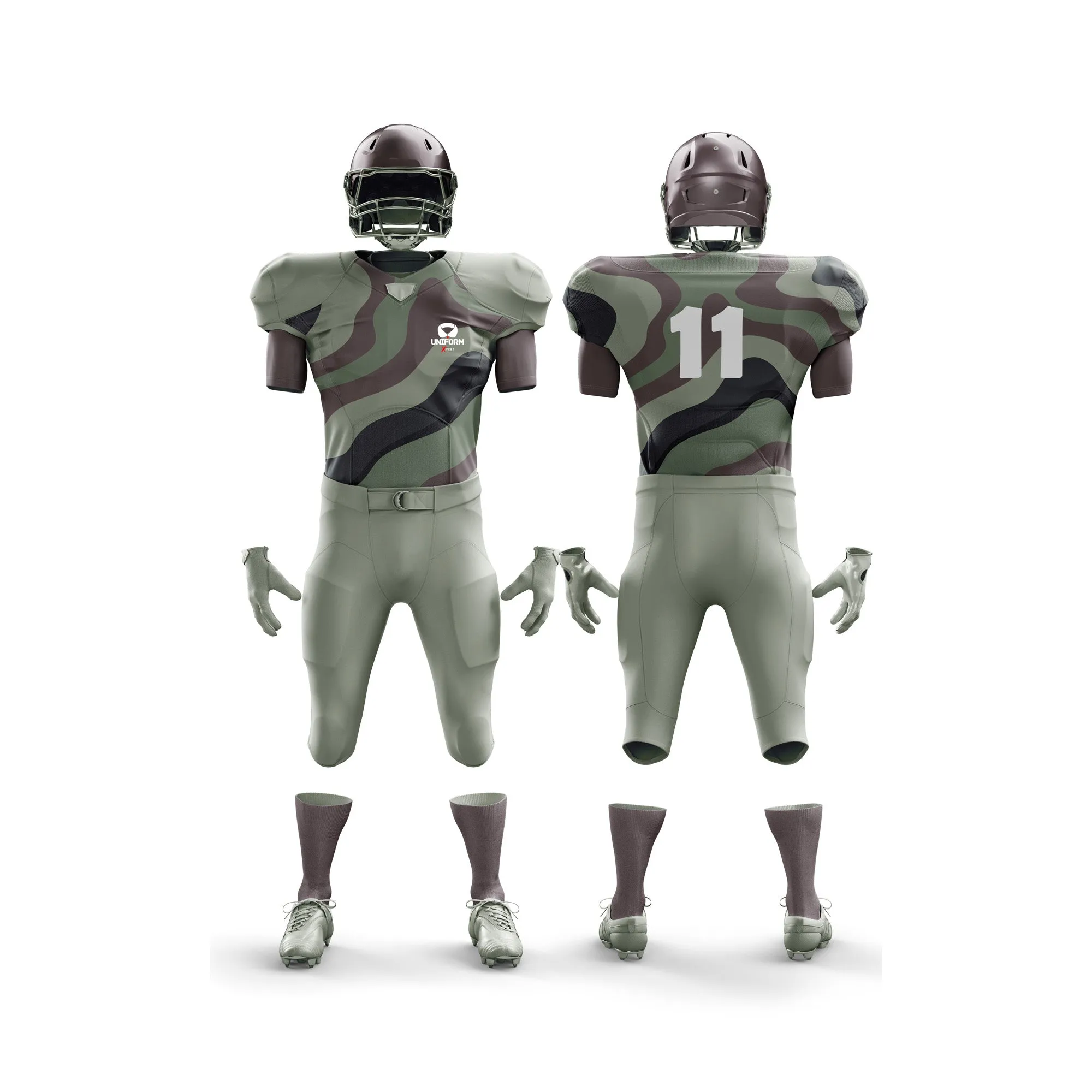Uniform Xpert American Football Uniform: Premium Performance Gear for Athletes in USA, UK, Canada, featuring Moisture-Wicking Technology, Reinforced Seams, and Sleek Design.