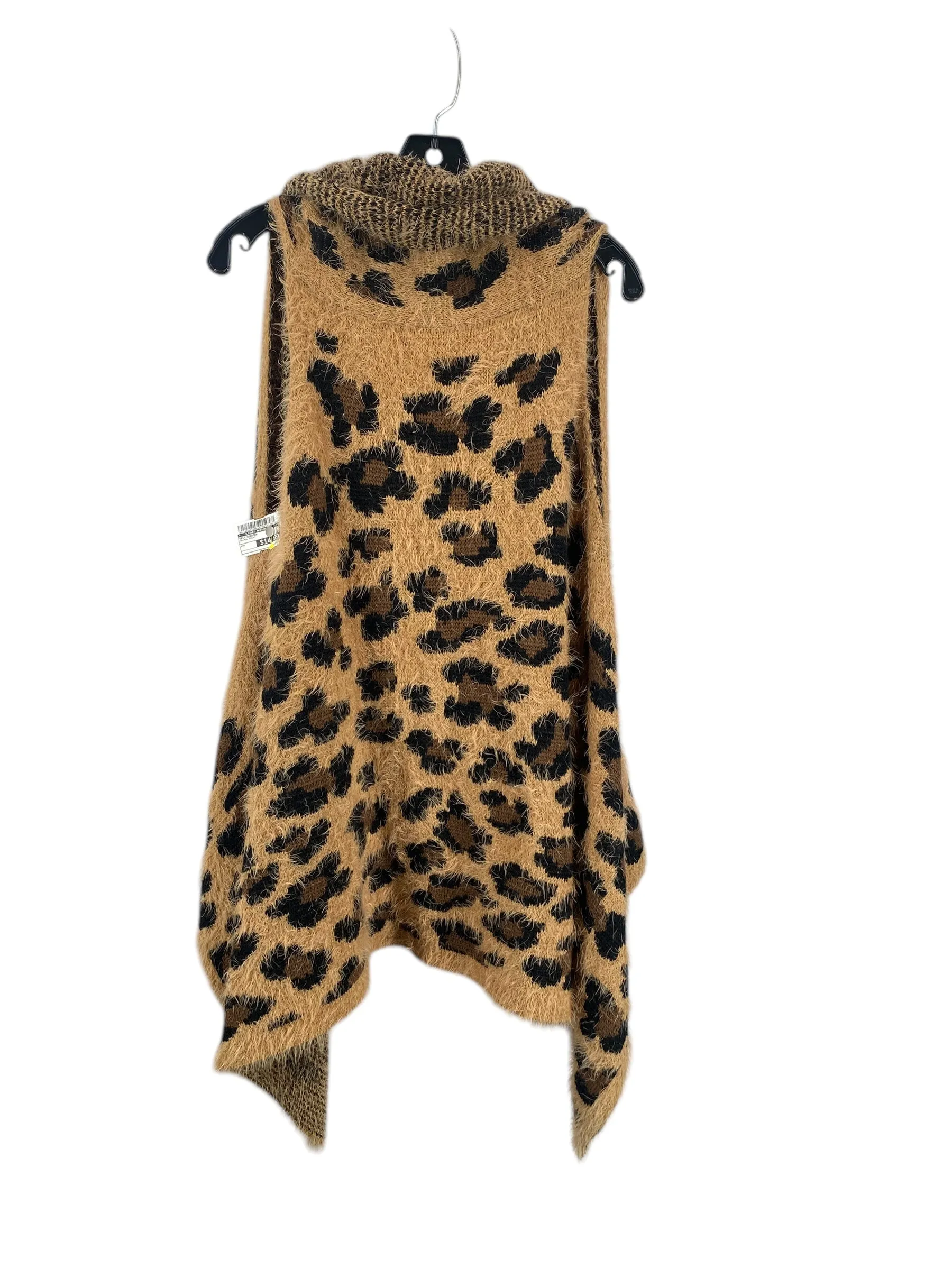 Vest Sweater By Clothes Mentor In Animal Print