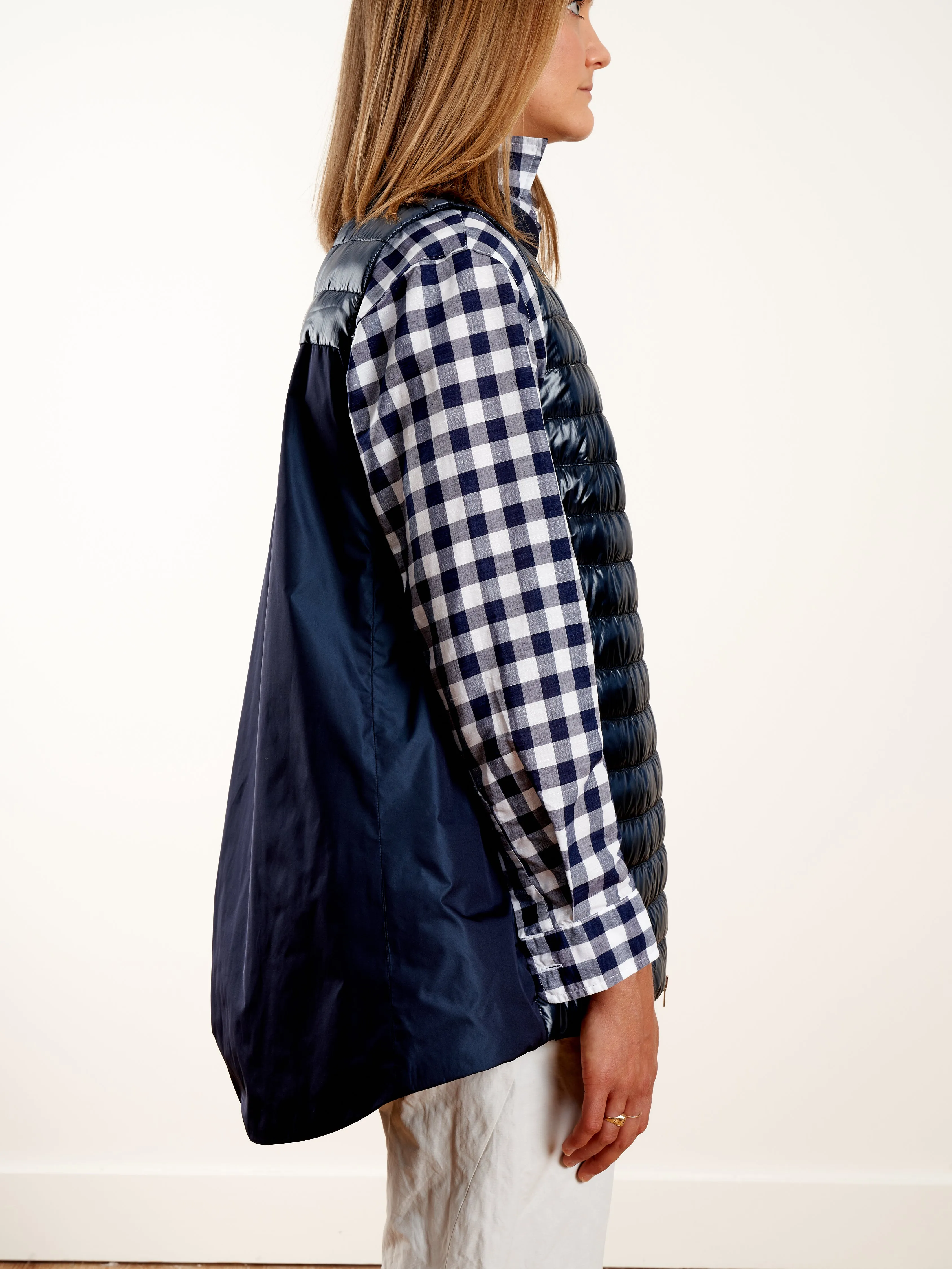 vest w/taffeta back - navy