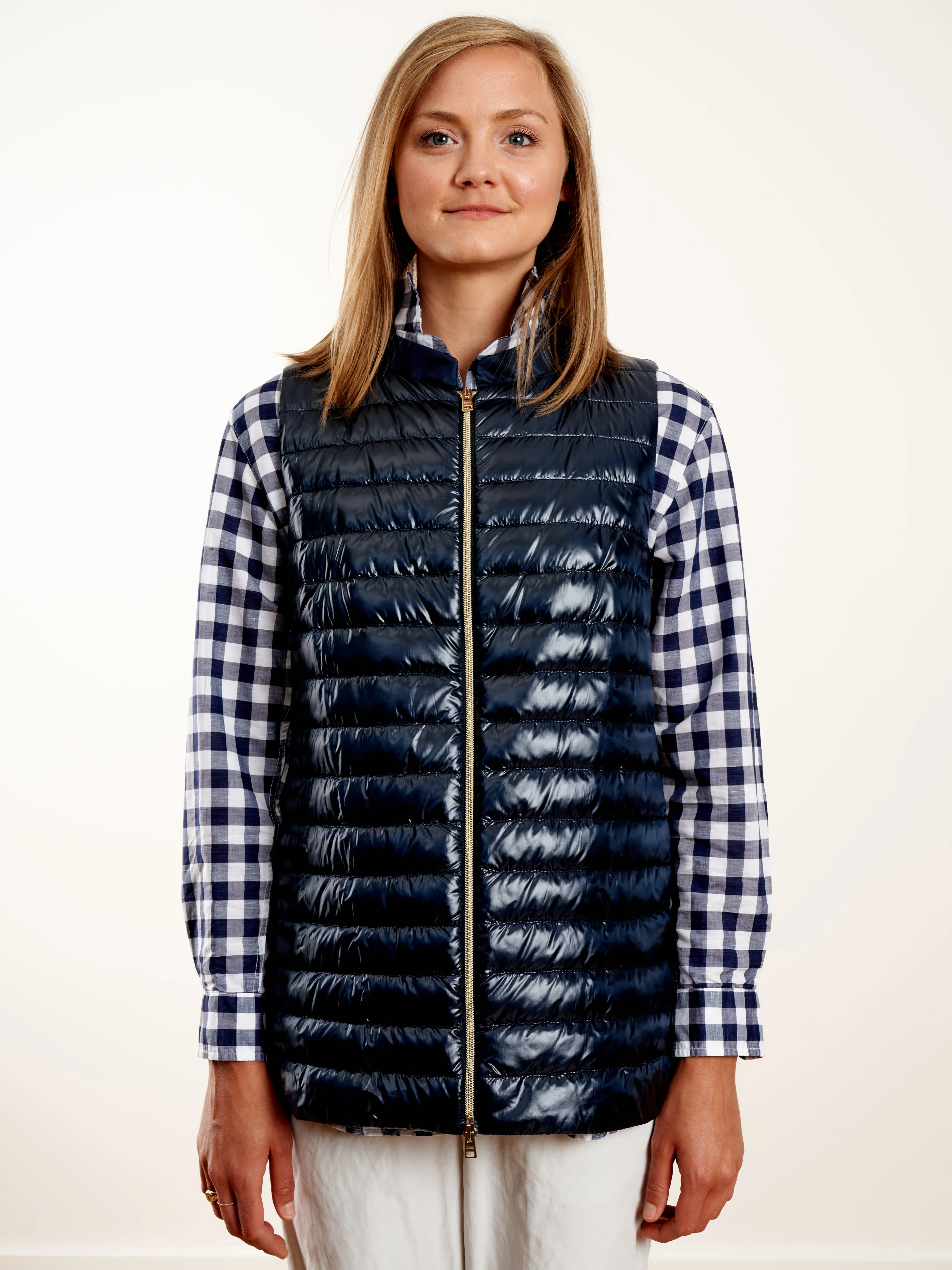 vest w/taffeta back - navy