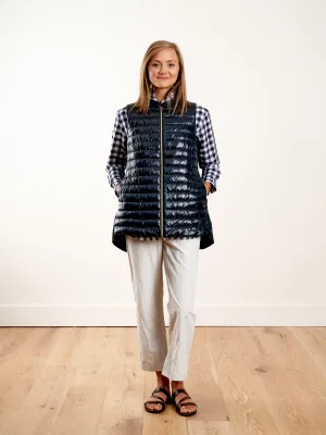 vest w/taffeta back - navy