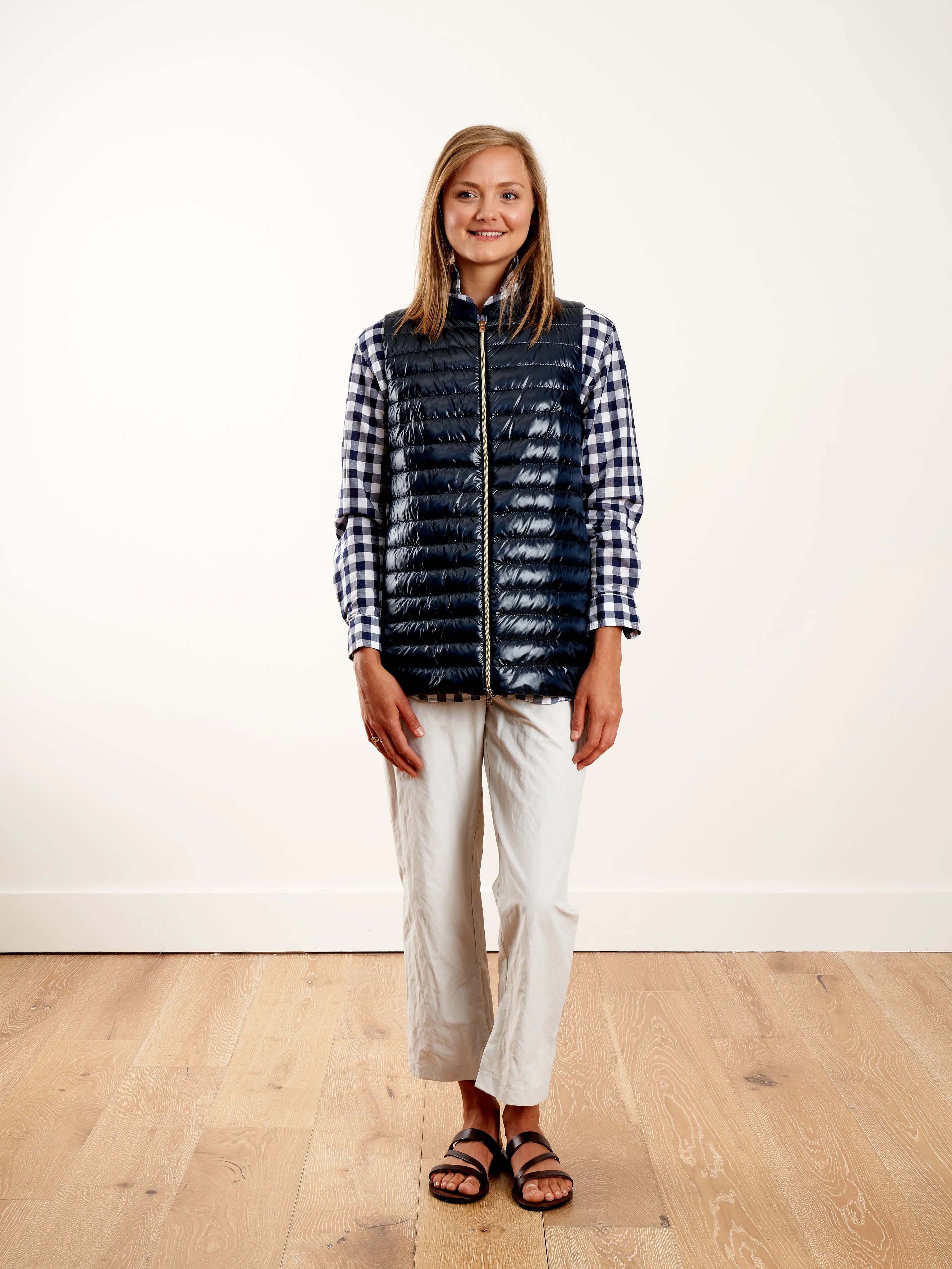 vest w/taffeta back - navy