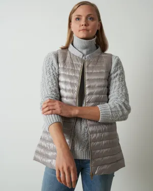vest w/taffeta back - silver