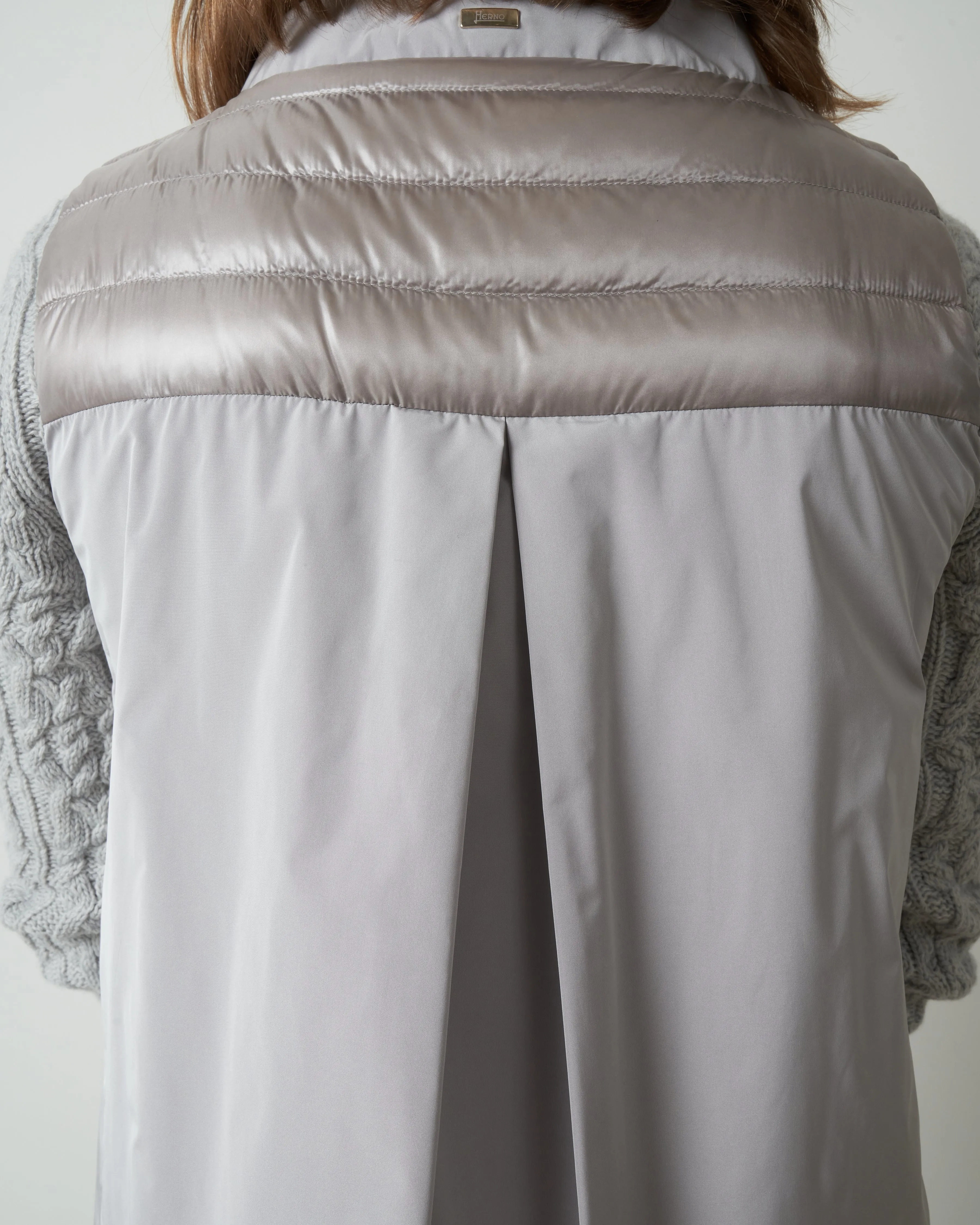 vest w/taffeta back - silver