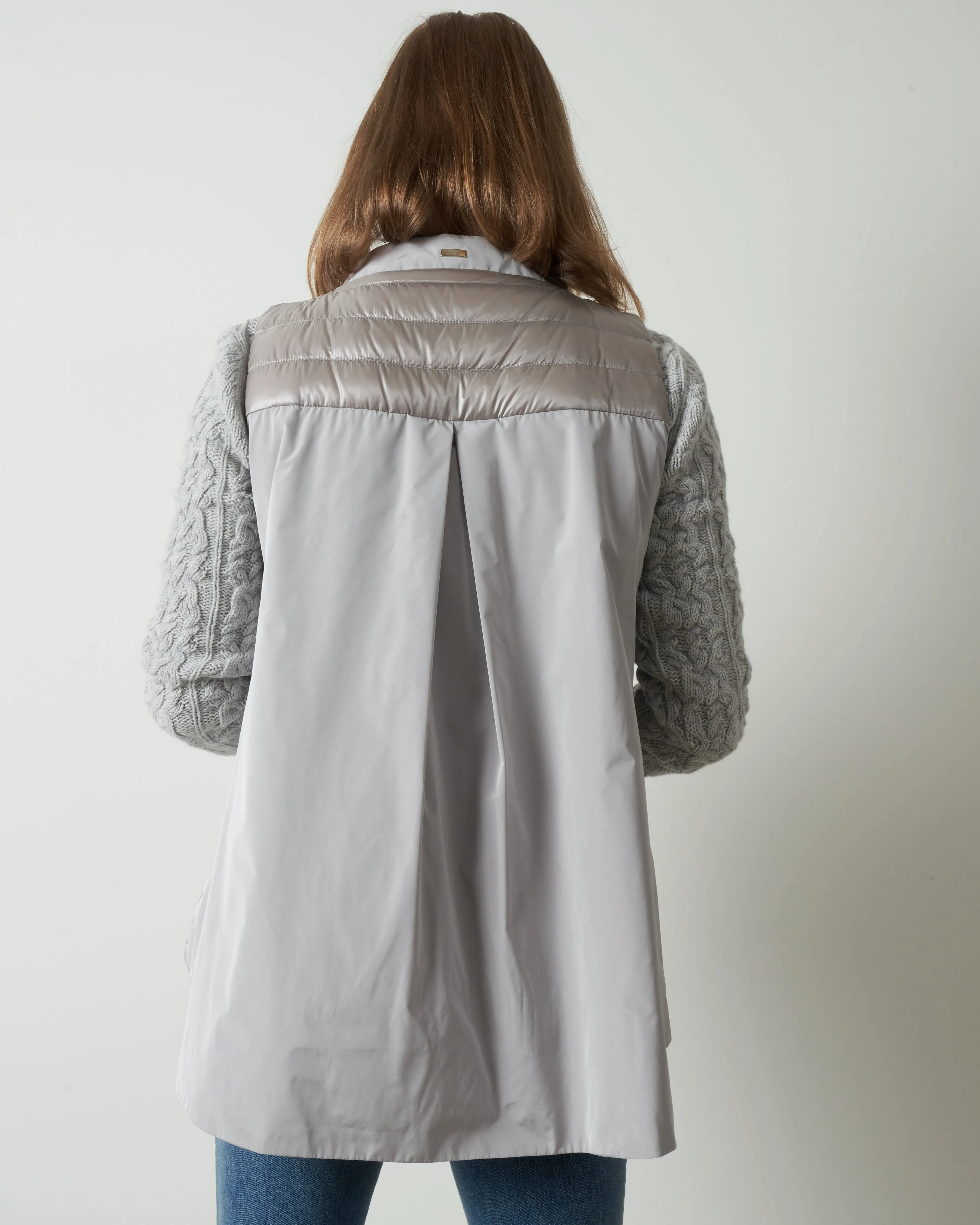 vest w/taffeta back - silver