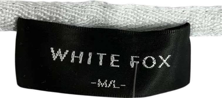White Fox Grey Zip Front Hoodie UK M/L