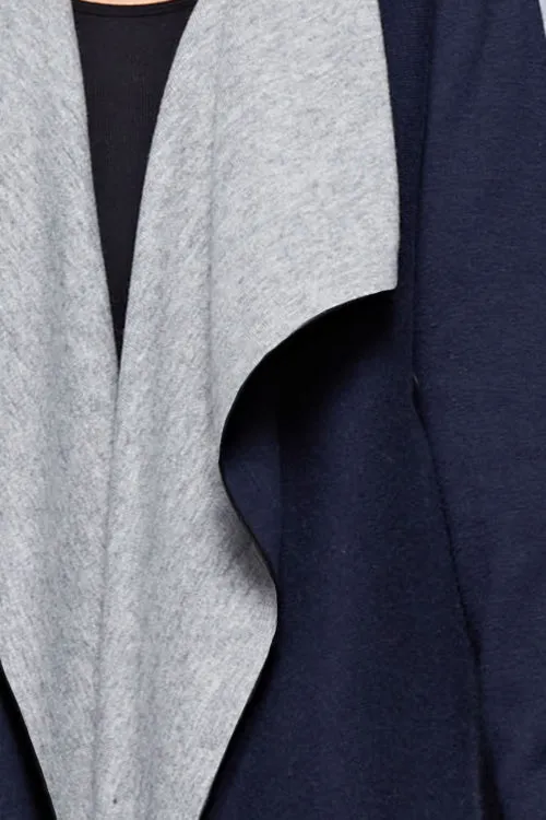 Wide Lapel Mid Length Cardigan
