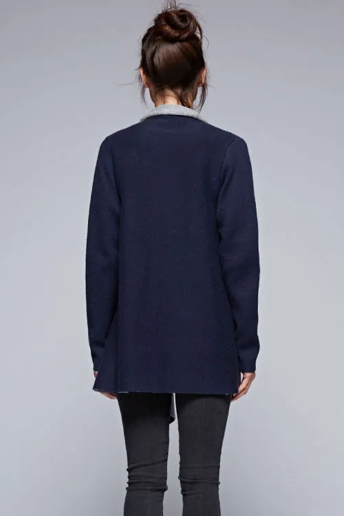 Wide Lapel Mid Length Cardigan