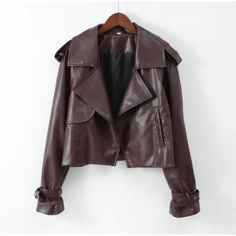 Winta - Chic Cropped Leather Jacket