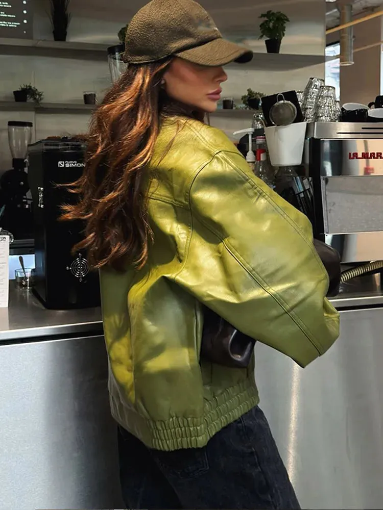 Winta - Chic Cropped Leather Jacket