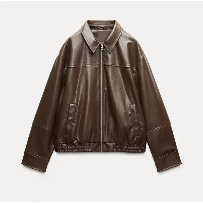 Winta - Chic Cropped Leather Jacket