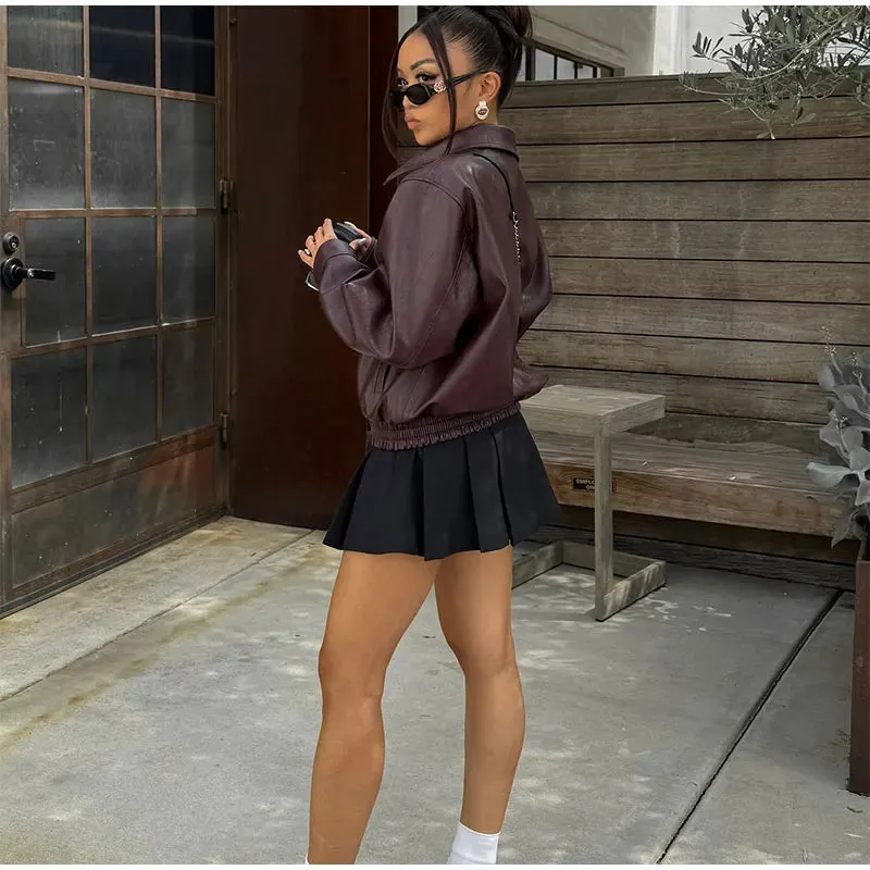 Winta - Chic Cropped Leather Jacket