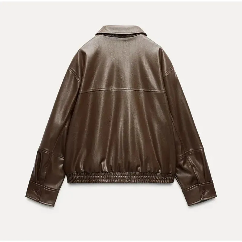 Winta - Chic Cropped Leather Jacket