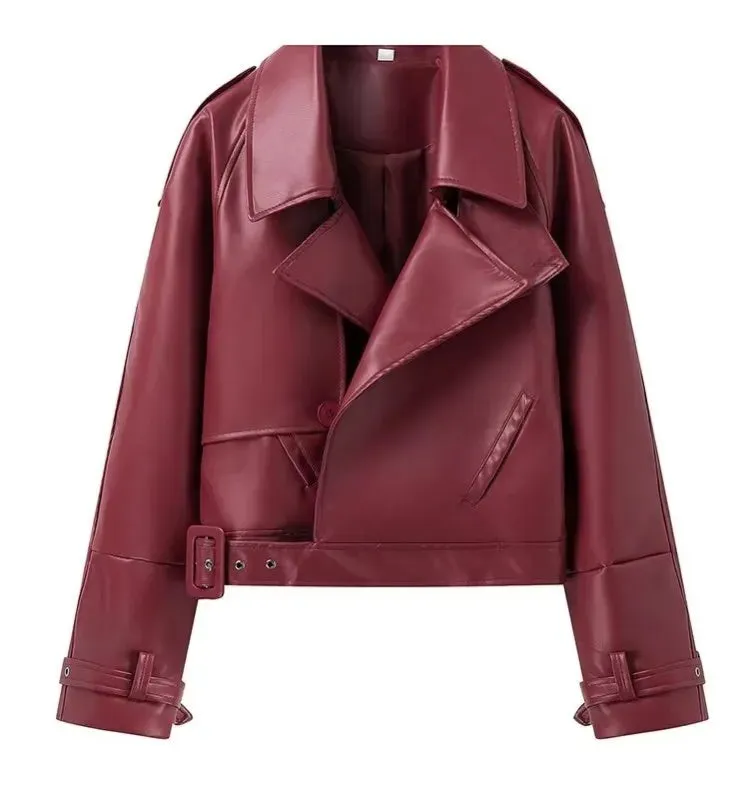 Winta - Chic Cropped Leather Jacket