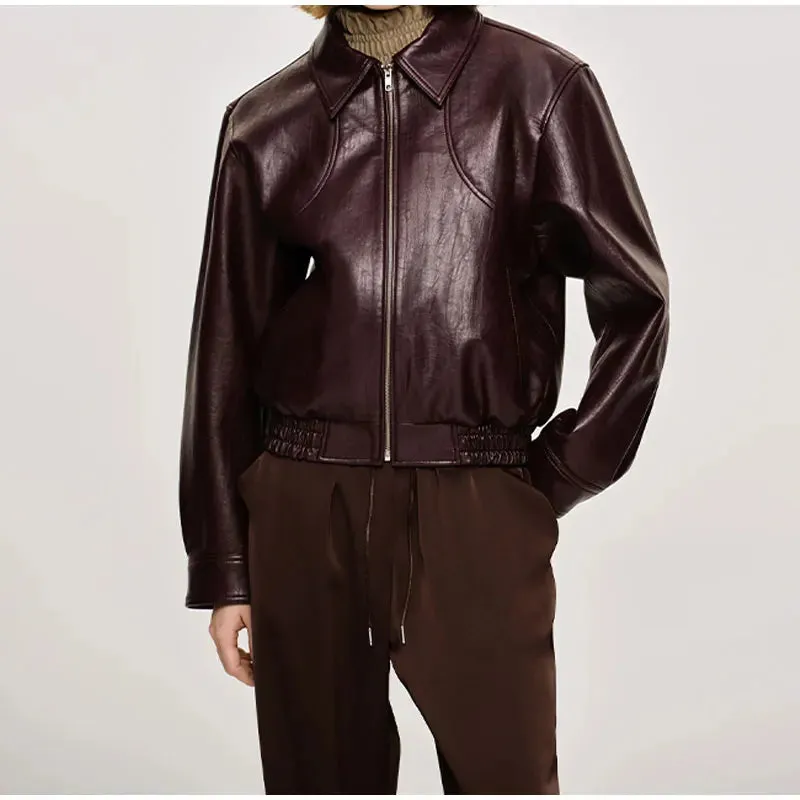 Winta - Chic Cropped Leather Jacket