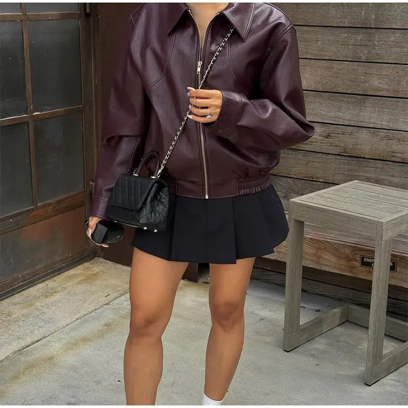 Winta - Chic Cropped Leather Jacket