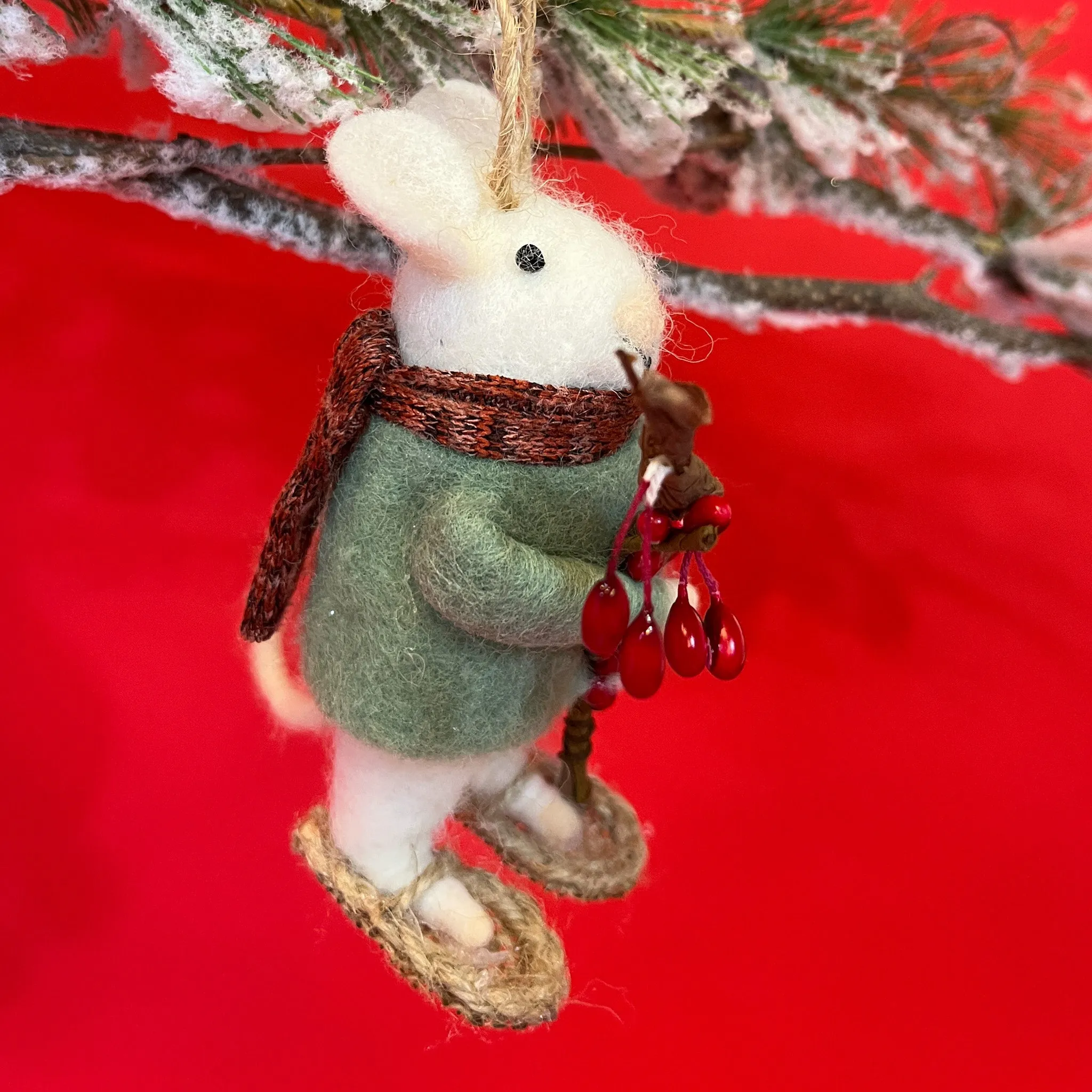 Winter Sports Felt Mice Ornaments - Set of 3