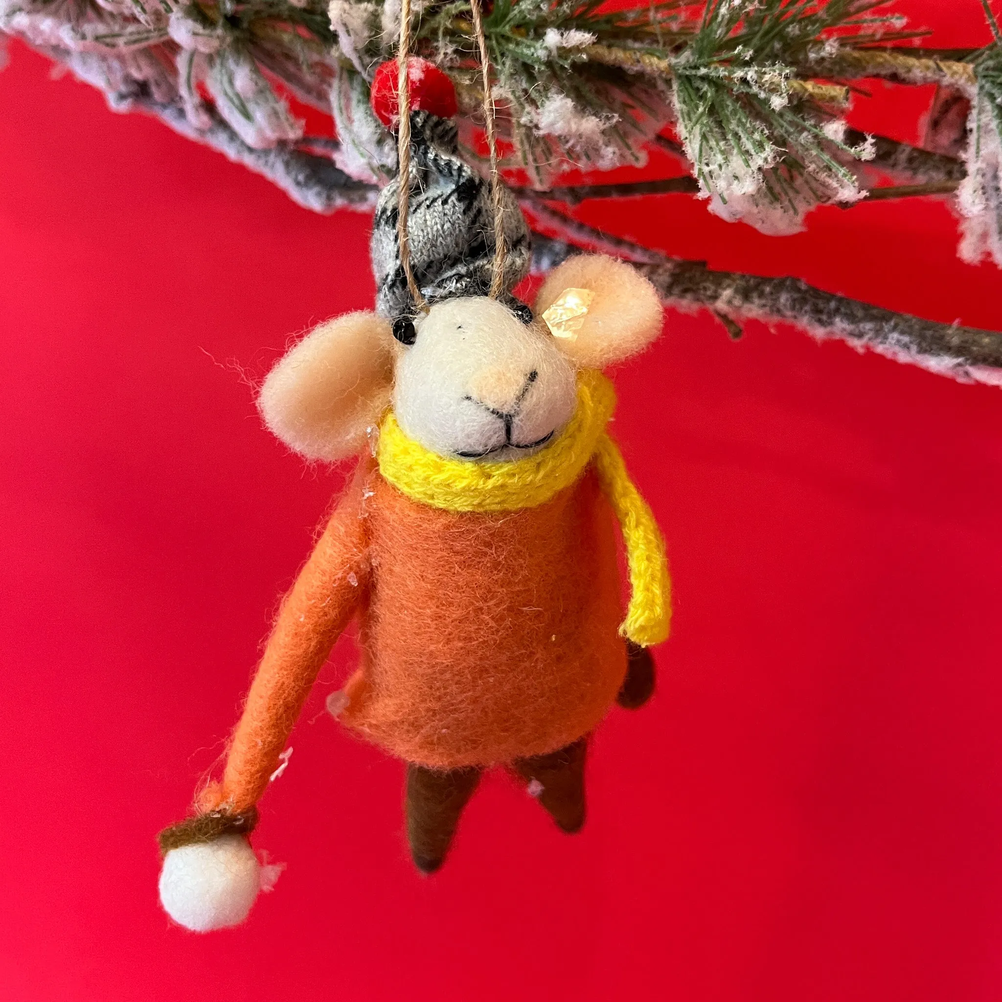 Winter Sports Felt Mice Ornaments - Set of 3