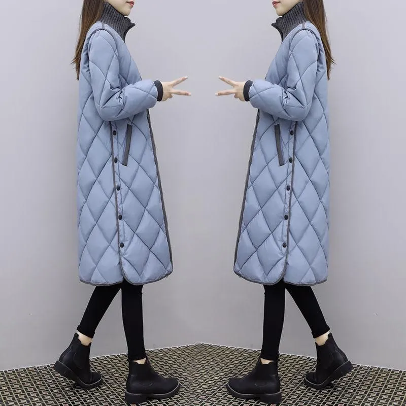 Women's Autumn and Winter Women's Lightweight Mid-length Korean Style Loose Large Size Fashionable Cotton Jacket