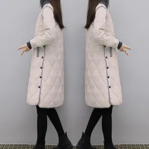 Women's Autumn and Winter Women's Lightweight Mid-length Korean Style Loose Large Size Fashionable Cotton Jacket