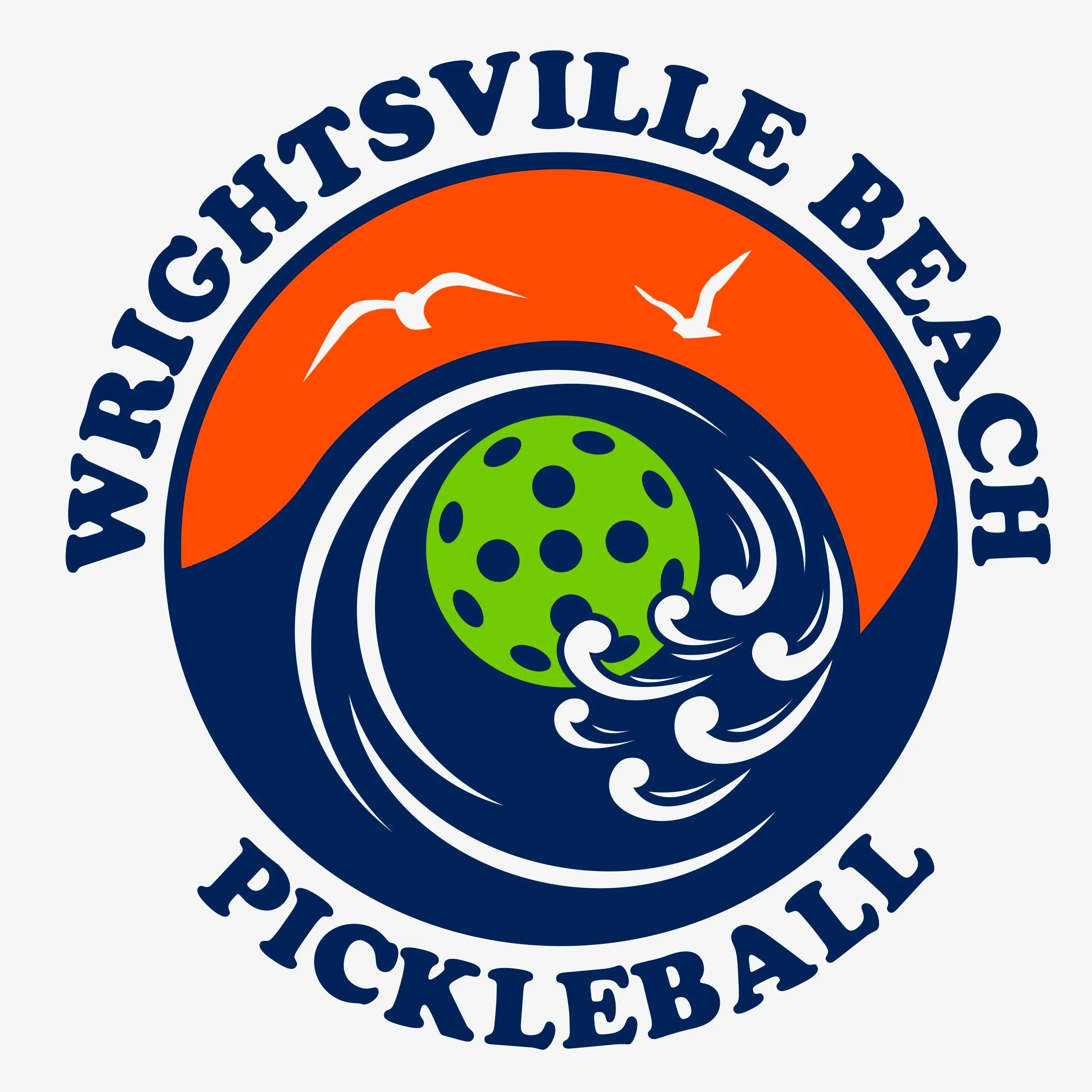 Wrightsville Beach Pickleball Ladies Vintage Casual Cotton Blend T-Shirt - Front Chest Logo
