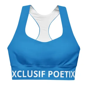 XCLUSIF POETIX BLUE & WHITE Women's Longline sports bra