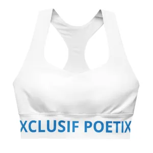 XCLUSIF POETIX WHITE & BLUE Women's Longline sports bra