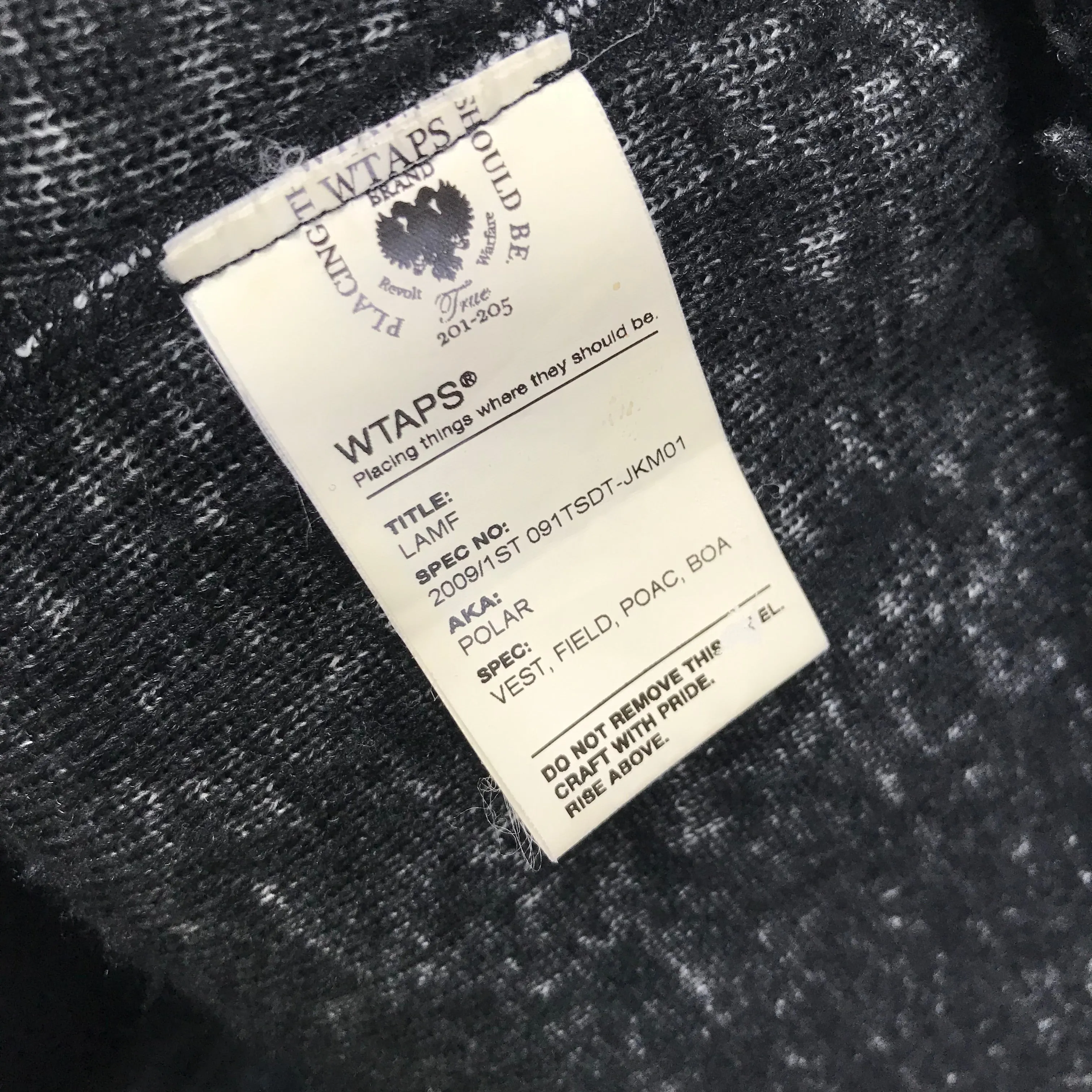 [XL] WTaps SS09 Polar Boa Fleece Vest Black