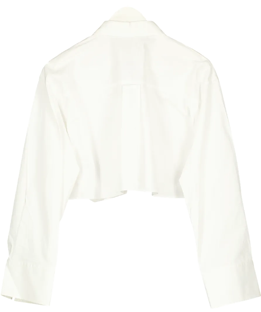 ZARA White Cropped Shirt UK 8