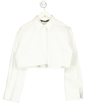 ZARA White Cropped Shirt UK 8