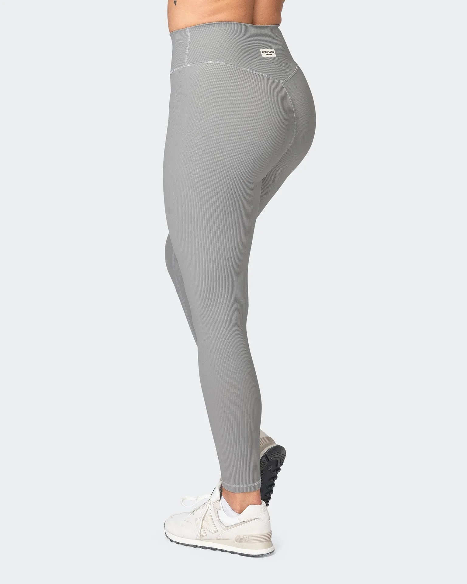 Zero Rise Rib Ankle Length Leggings - Zinc