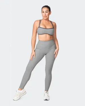 Zero Rise Rib Ankle Length Leggings - Zinc